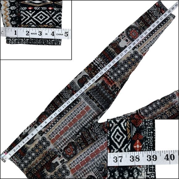 Boho Print Tribal Aztec Pattern Pull On Leggings No Tag - Picture 10 of 10